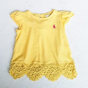 Ralph Lauren Yellow Lace Trim Top